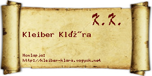 Kleiber Klára névjegykártya