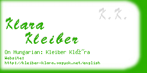 klara kleiber business card